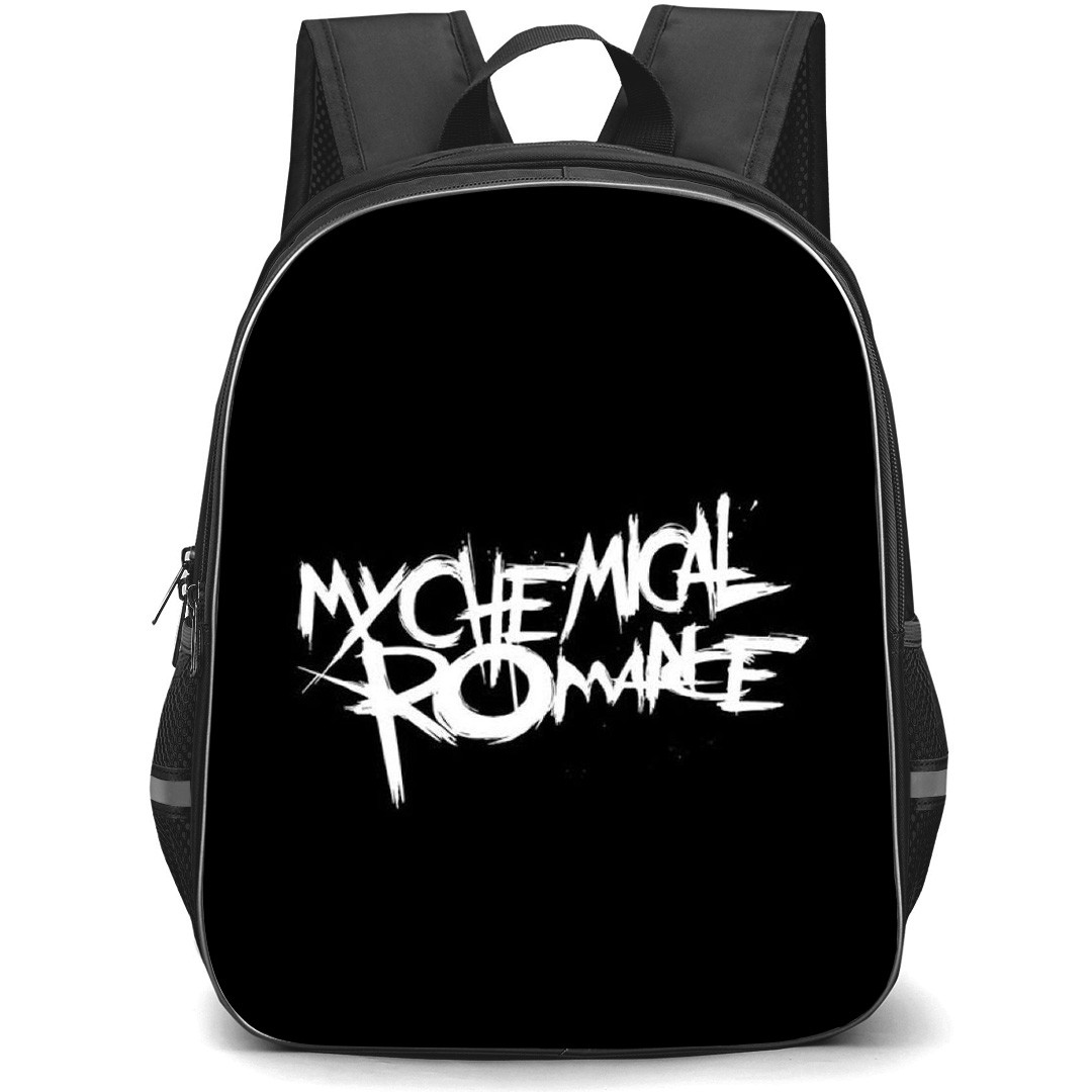 My Chemical Romance Backpack StudentPack - My Chemical Romance White Font Black Background