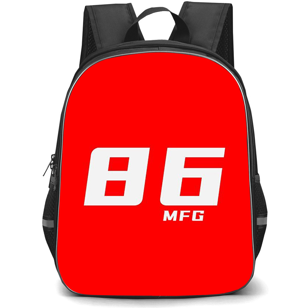 MF Ghost Backpack School Bag StudentPack - MF Ghost 86 MFG White Logo On Red Background