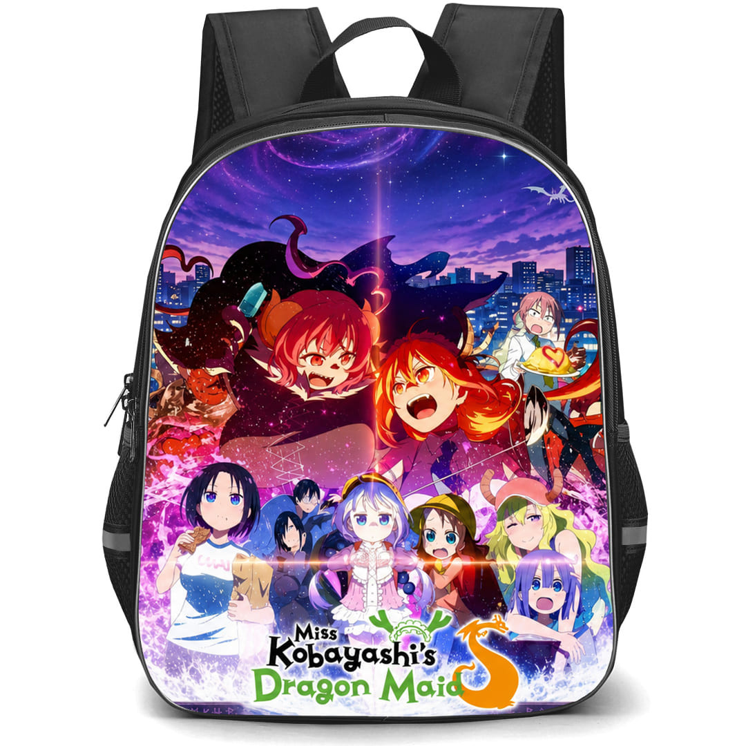 Miss Kobayashi's Dragon Maid Backpack School Bag StudentPack - Miss Kobayashi's Dragon Maid Characters Fighting Power Series Poster