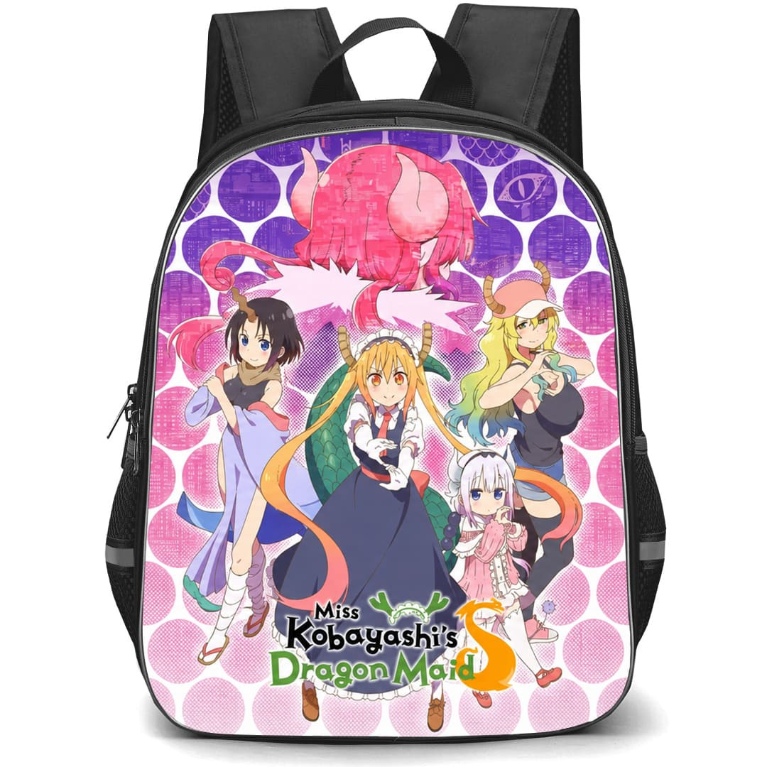 Miss Kobayashi's Dragon Maid Backpack School Bag StudentPack - Miss Kobayashi's Dragon Maid Characters Fighting Stance Series Poster
