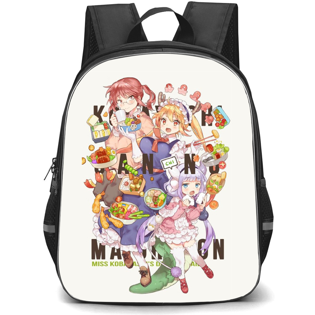 Miss Kobayashi's Dragon Maid Backpack School Bag StudentPack - Miss Kobayashi's Dragon Maid Characters Food Portrait Series Poster