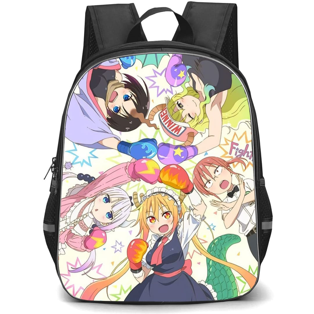 Miss Kobayashi's Dragon Maid Backpack School Bag StudentPack - Miss Kobayashi's Dragon Maid Characters Wearing Gloves Poster