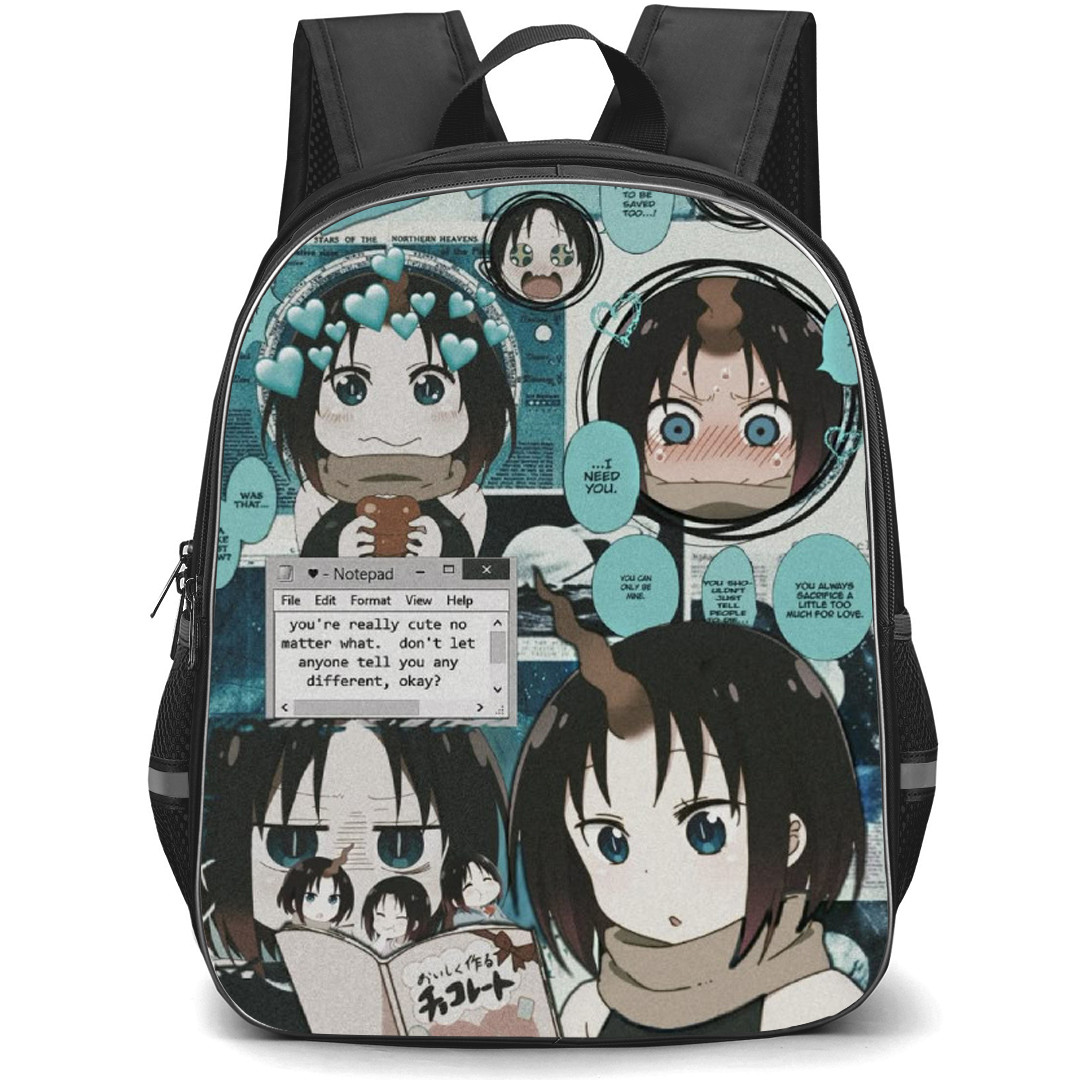 Miss Kobayashi's Dragon Maid Elma Backpack School Bag StudentPack - Elma Phrase Comic Collage Poster