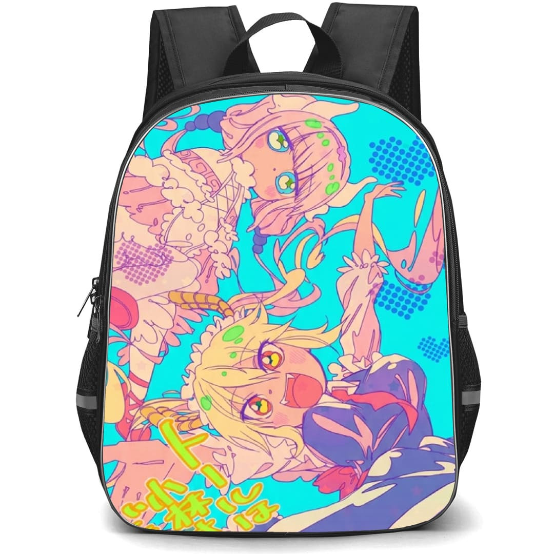 Miss Kobayashi's Dragon Maid Backpack School Bag StudentPack - Kanna Kamui And Tohru Neon Poster