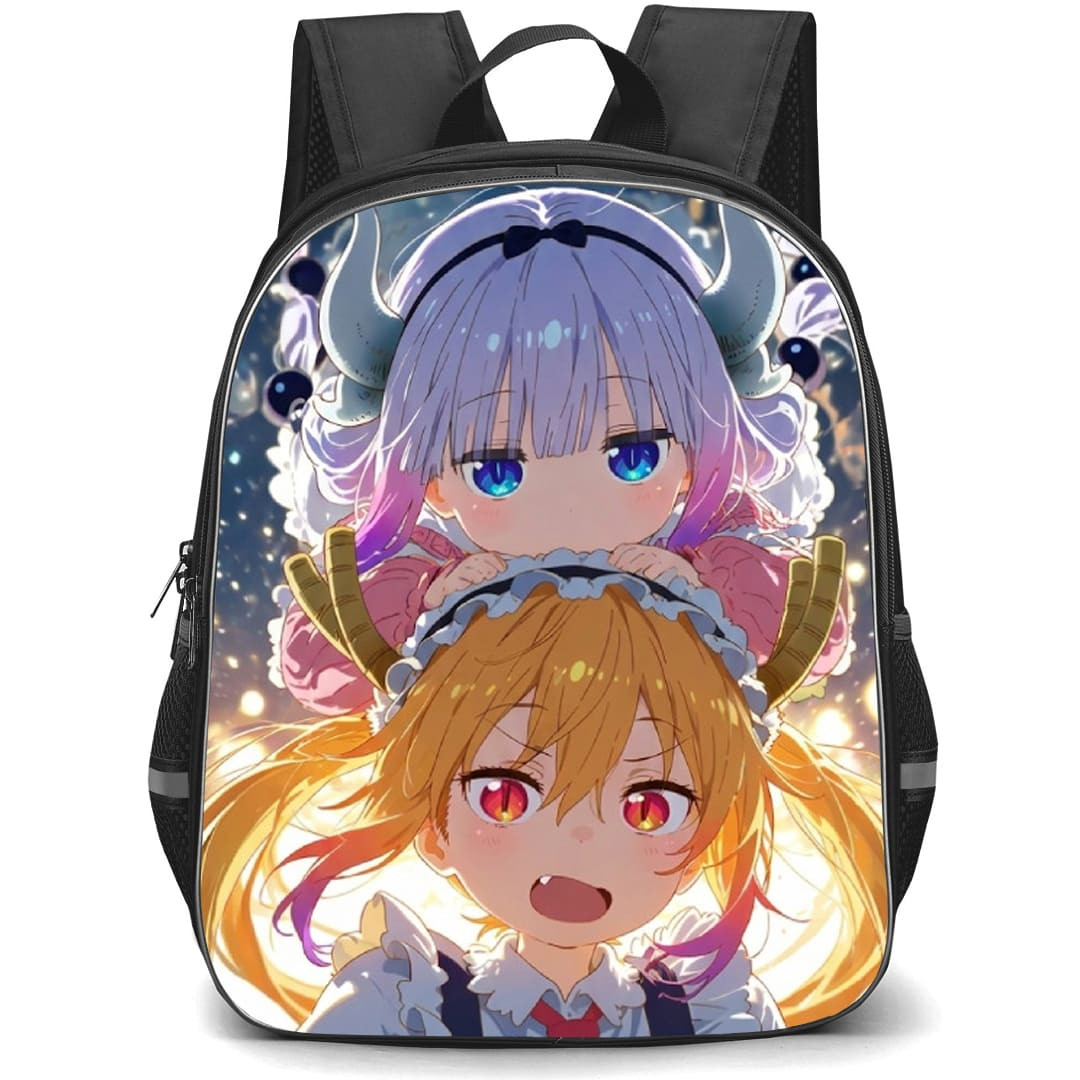 Miss Kobayashi's Dragon Maid Backpack School Bag StudentPack - Kanna Kamui And Tohru Space Poster