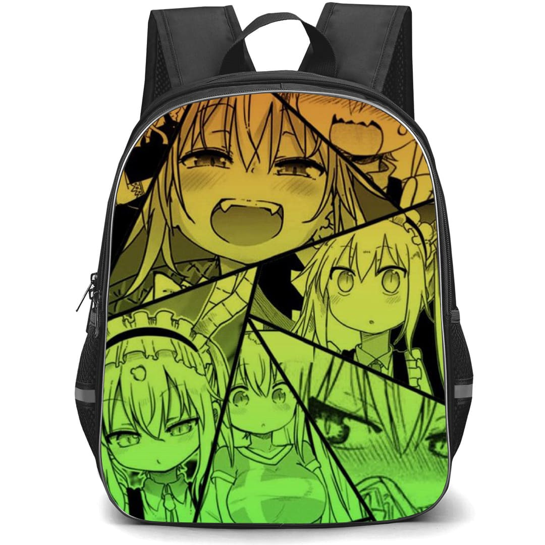 Miss Kobayashi's Dragon Maid Tohru Backpack School Bag StudentPack - Tohru Different Moods Comic Collage
