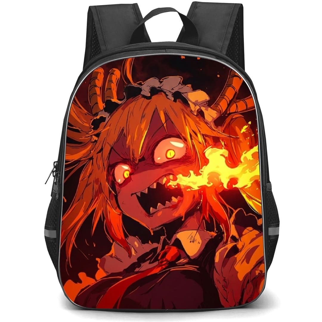 Miss Kobayashi's Dragon Maid Tohru Backpack School Bag StudentPack - Tohru Fire Power Fierce Portrait