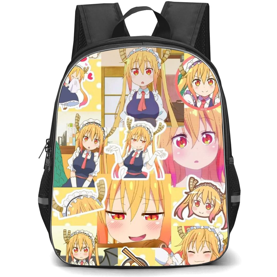 Miss Kobayashi's Dragon Maid Tohru Backpack School Bag StudentPack - Tohru Sticker Portrait Collage Poster