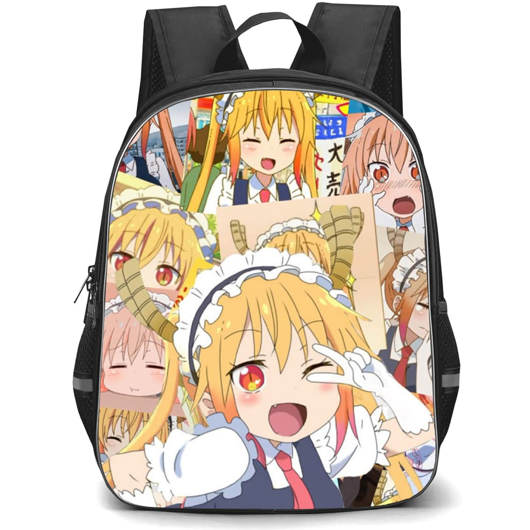 Miss Kobayashi's Dragon Maid Tohru Backpack School Bag StudentPack - Tohru Wacky Silly Portrait Collage
