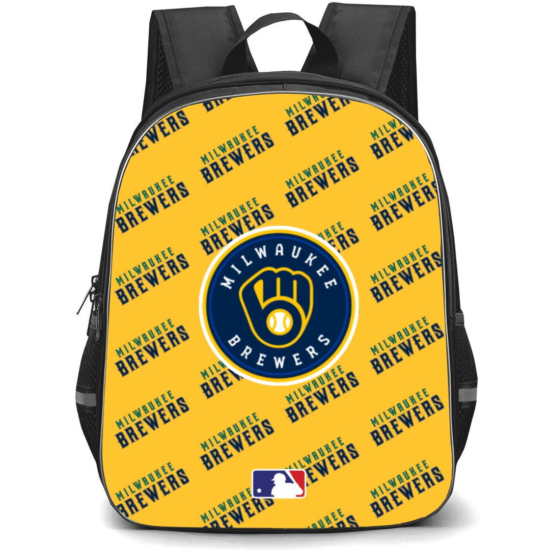 MLB Milwaukee Brewers Angels Backpack StudentPack - Milwaukee Brewers Medley Monogram Wordmark