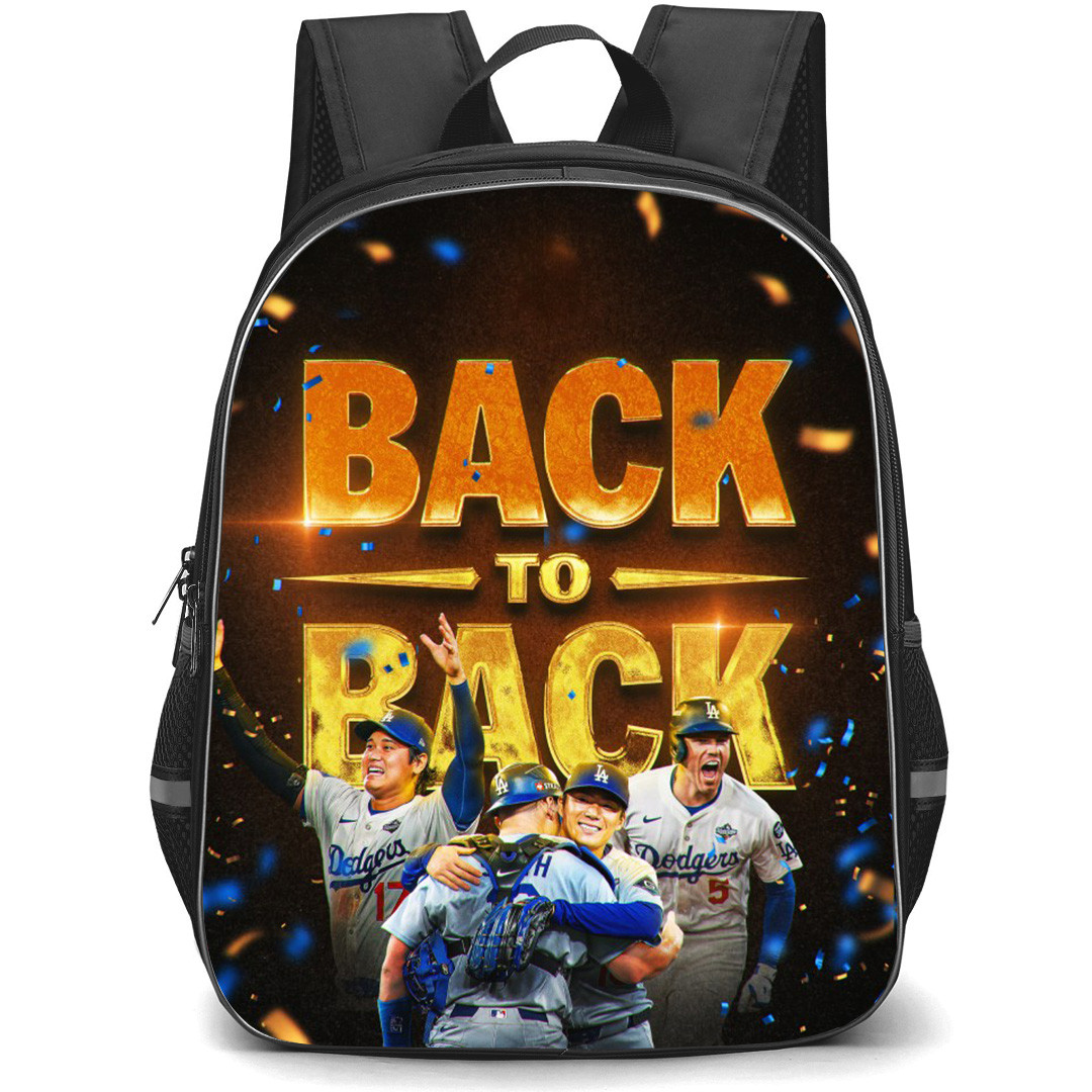 MLB Los Angeles Dodgers 2025 Champ Backpack School Bag StudentPack - Celebrate Back To Back Poster