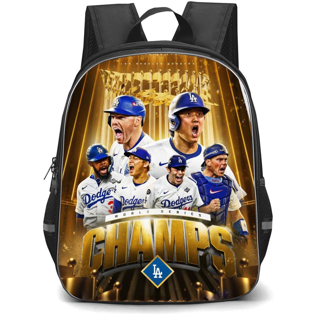 MLB Los Angeles Dodgers 2025 Champ Backpack School Bag StudentPack - Gold Champion Poster