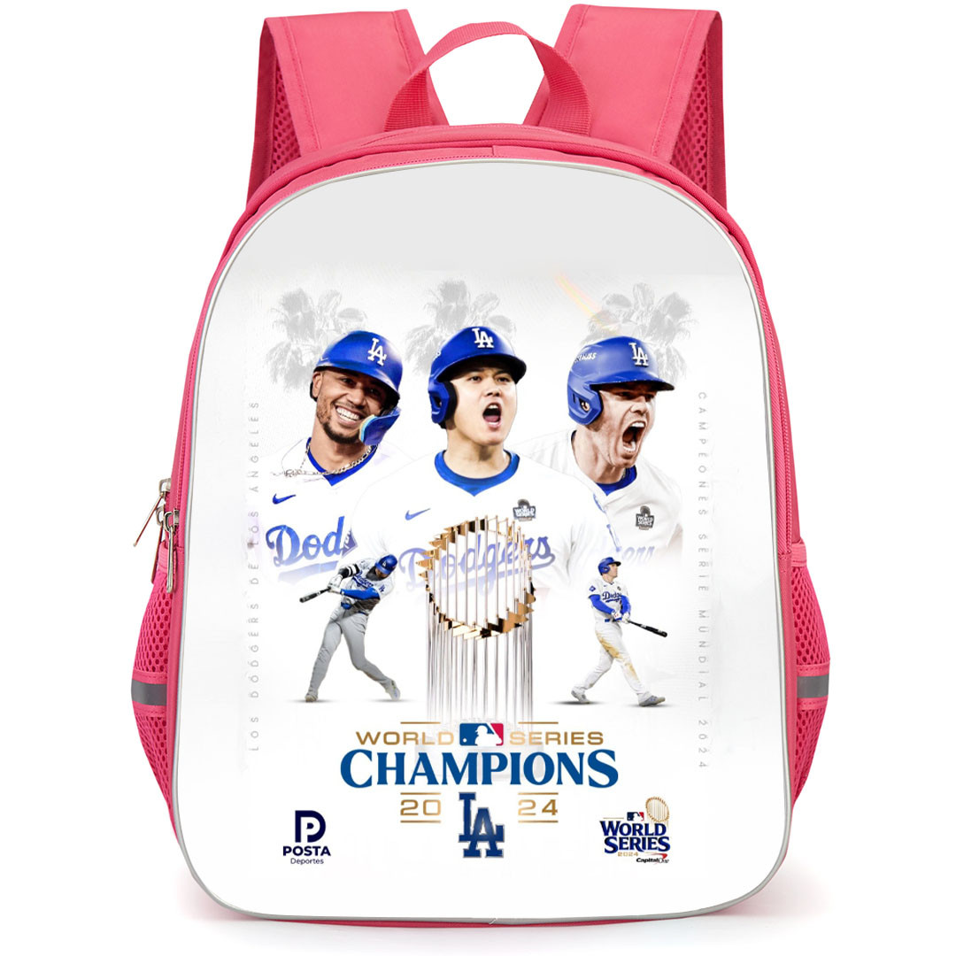 MLB Backpack StudentPack - MLB Los Angeles World Series Champions 2024 Poster White Background