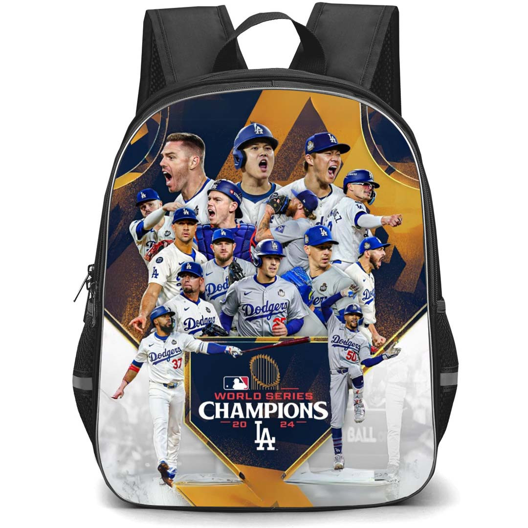 MLB Backpack StudentPack - MLB Los Angeles World Series Champions 2024 Poster Yellow Background