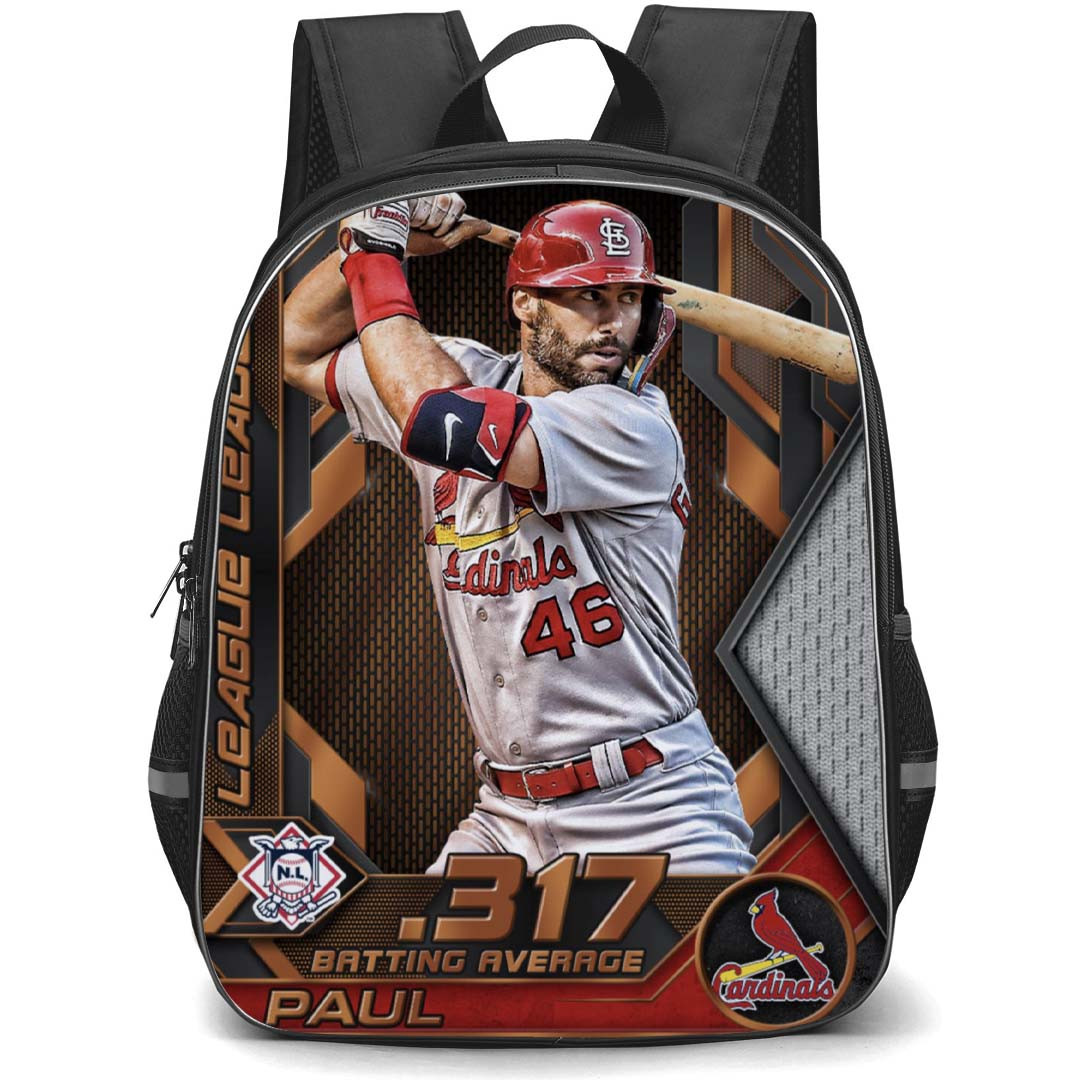 MLB Paul Goldschmidt Backpack StudentPack - Paul Goldschmidt St. Louis Cardinals Hitting Posture On Graphic Art Poster