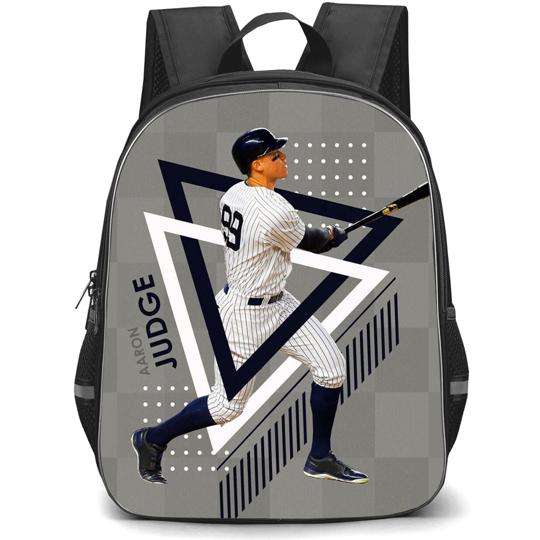 MLB Aaron Judge Backpack StudentPack - Aaron Judge New York Yankees Hit Posture On Gray Background