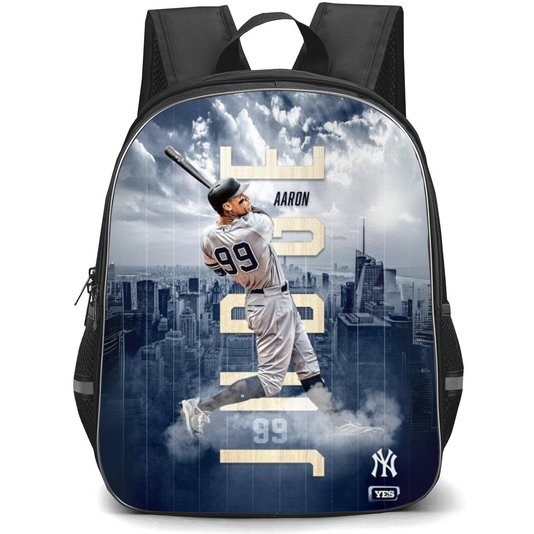 MLB Aaron Judge Backpack Student Pack - Aaron Judge Striking Portrait On City Background