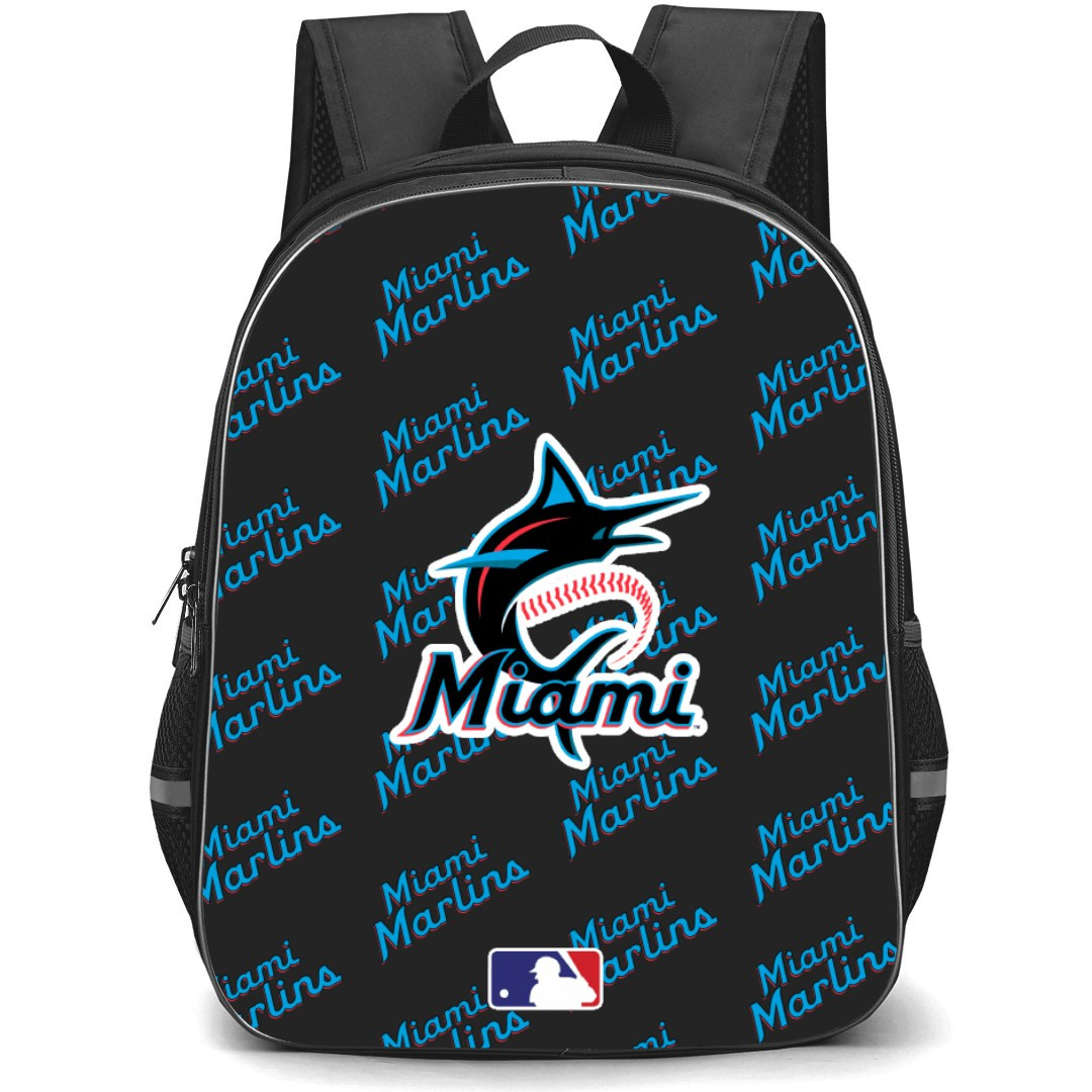 MLB Miami Marlins Backpack StudentPack - Miami Marlins Angels Medley Monogram Wordmark
