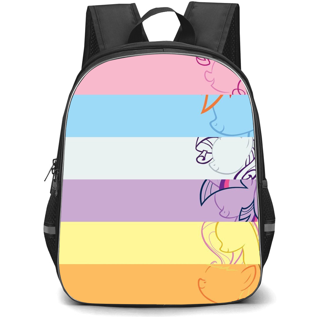 My Little Pony Backpack School Bag StudentPack - My Little Pony Characters Minimalist Portrait Collage