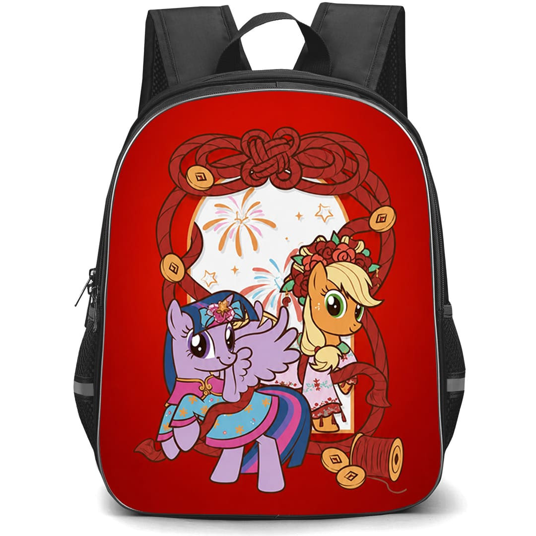 My Little Pony Backpack School Bag StudentPack - My Little Pony Lunar Celebration On Red Background
