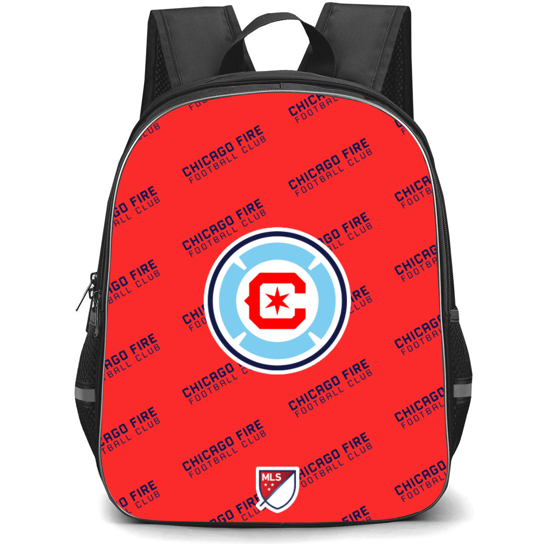 MLS Chicago Fire FC Backpack StudentPack - Chicago Fire Football Club Medley Monogram Wordmark