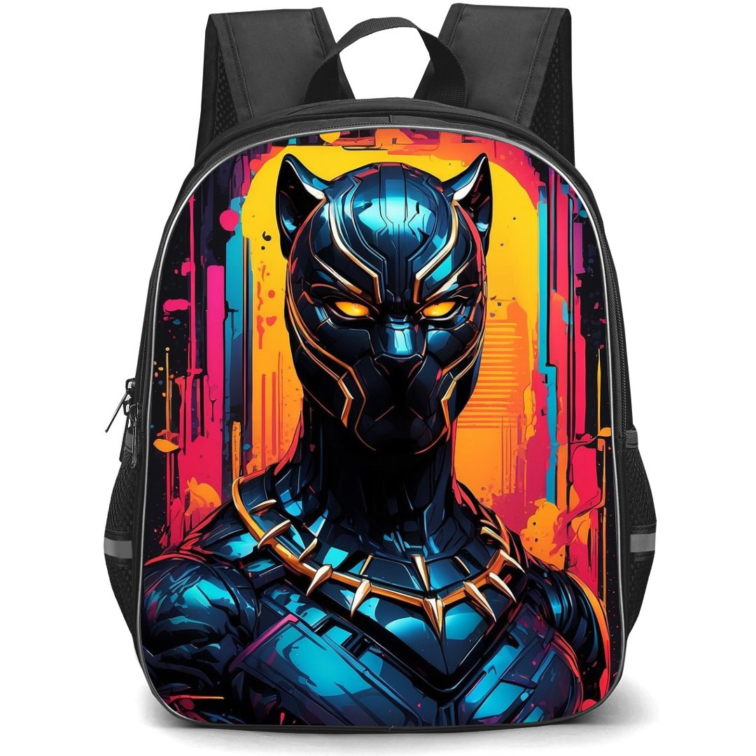 Marvel Black Panther Backpack StudentPack - Black Panther Portrait Neon Background