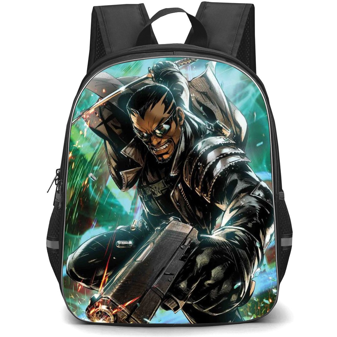 Marvel Backpack StudentPack - Blade Attack Holding Gun Portrait Illustration