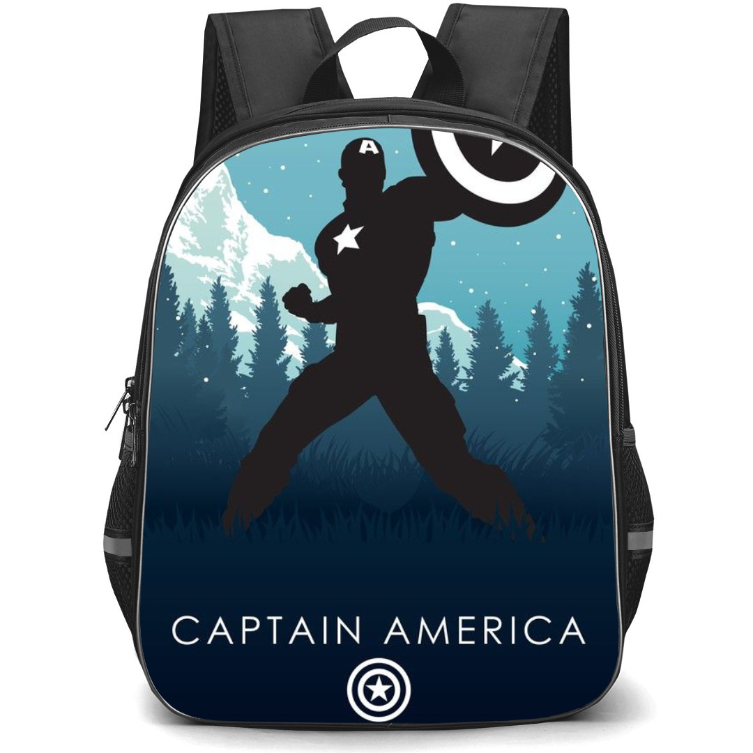 Marvel Captain America Backpack StudentPack - Captain America In The Woods Poster Silhoutte