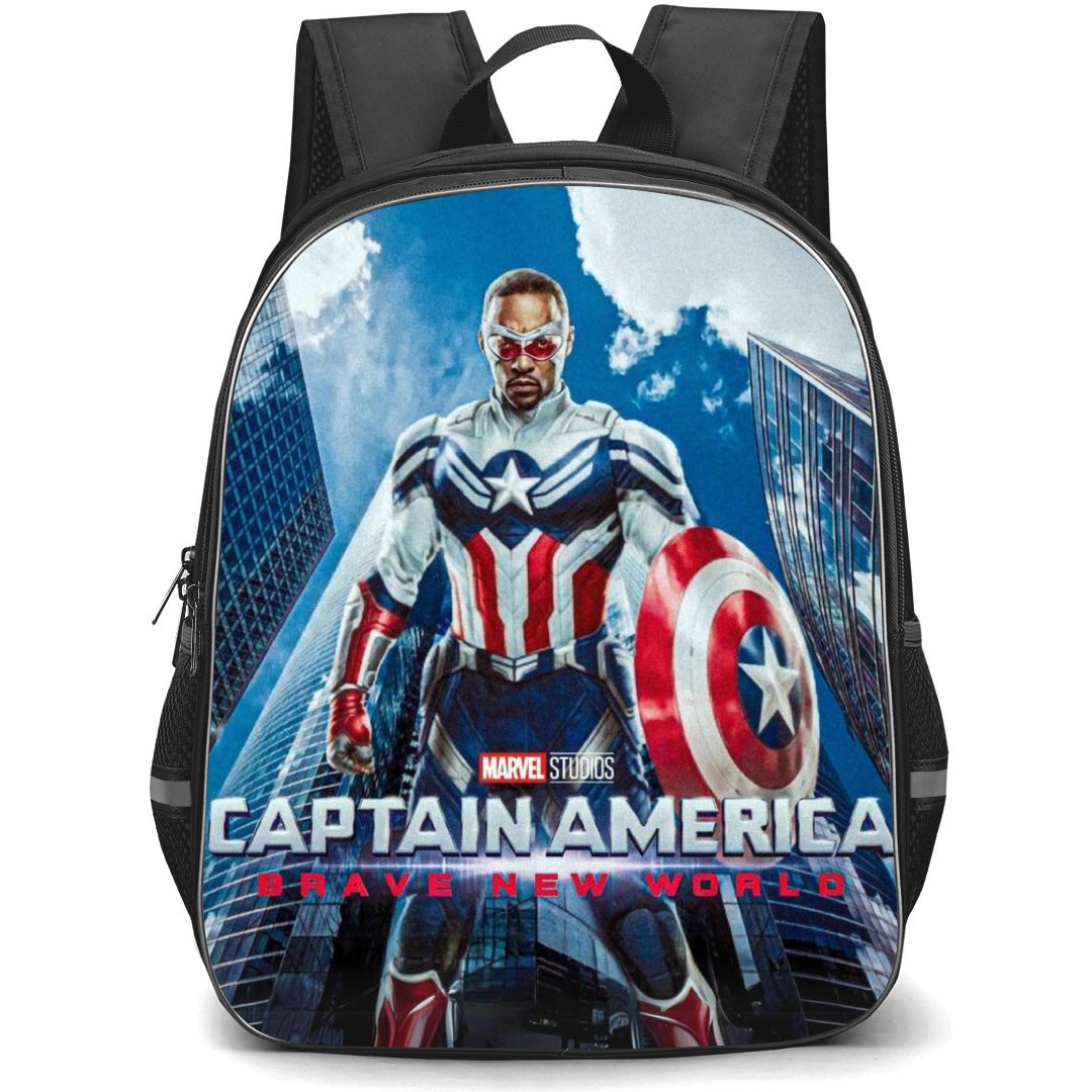 Captain America Backpack StudentPack - Captain America City Buildings Background