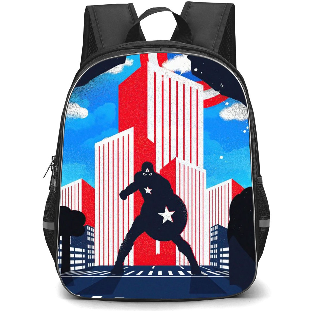 Captain America Backpack StudentPack - Captain America Silhoutte Pop Art