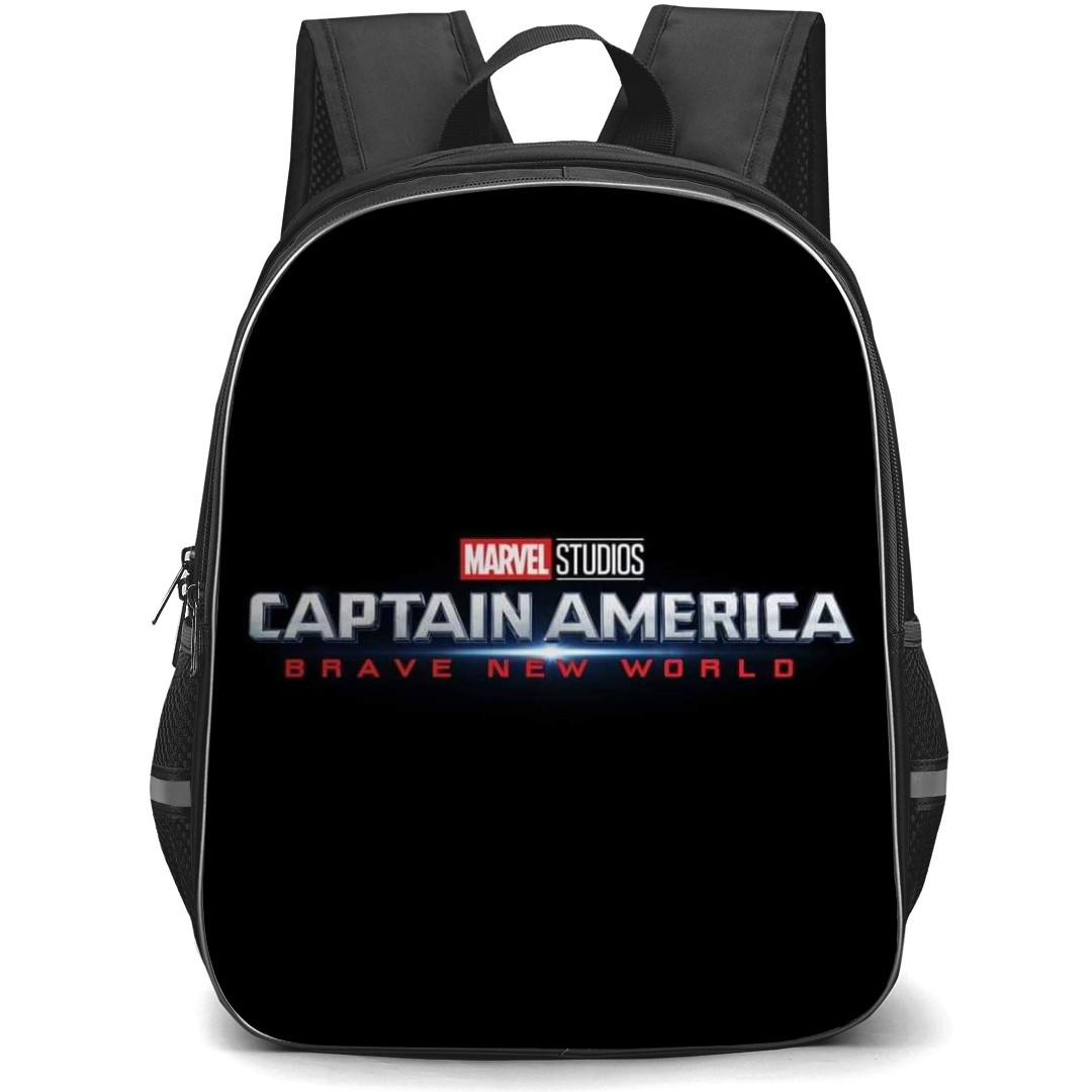 Captain America Backpack StudentPack - Captain America Title Text Black Background