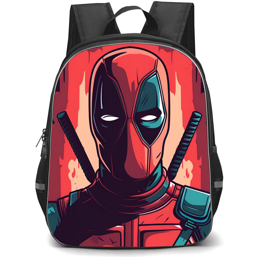 Marvel Deadpool Backpack StudentPack - Deadpool Portrait Red Vector Art