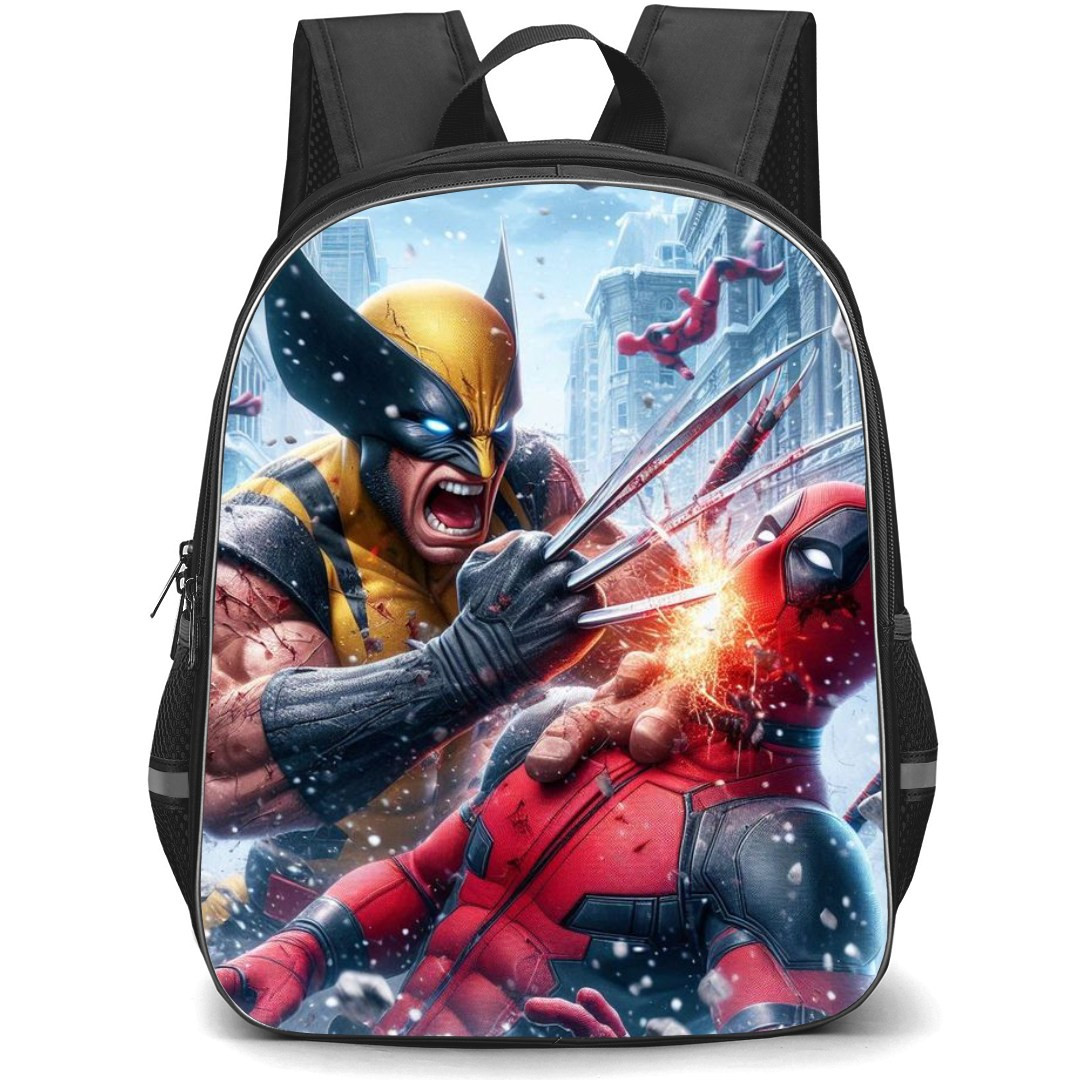 Deadpool & Wolverine Backpack StudentPack - Wolverine Slashing Deadpool with his Claw Animated Art
