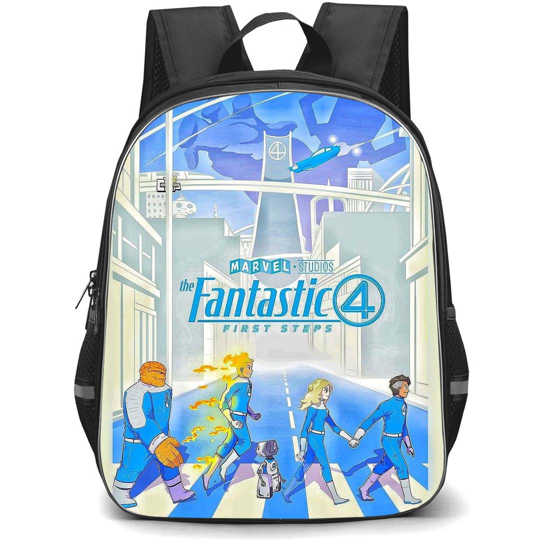 The Fantastic Four First Steps Backpack StudentPack - The Fantastic Four First Steps Characters Crossing Road Fanart Poster