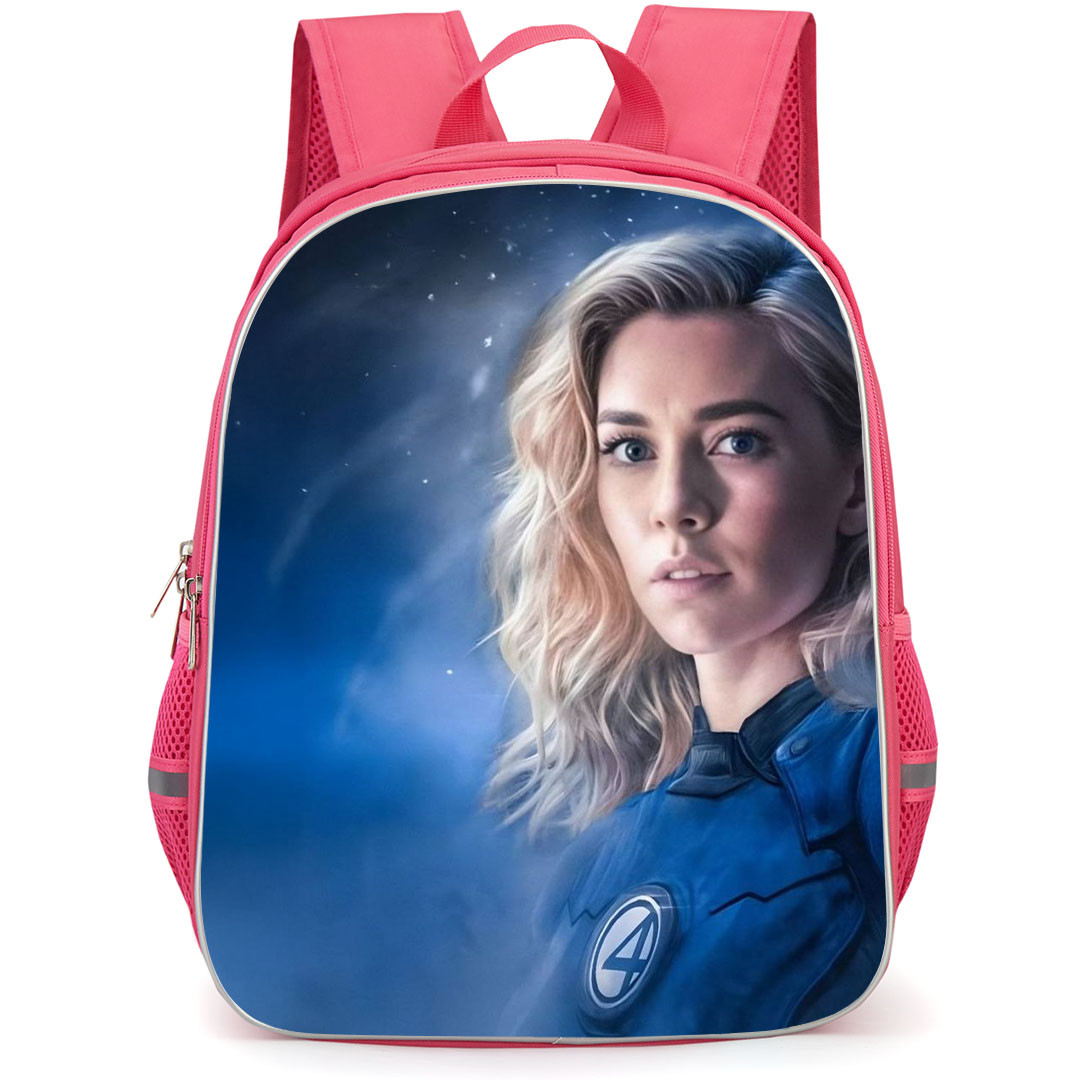 The Fantastic Four First Steps Invisible Woman Backpack StudentPack - Invisible Woman Side Portrait On Blue Background