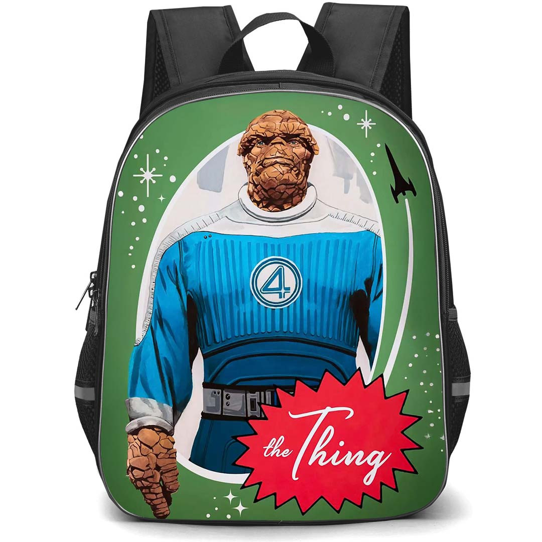 The Fantastic Four First Steps The Thing Backpack StudentPack - The Thing Portrait Illustration Art On Green Background