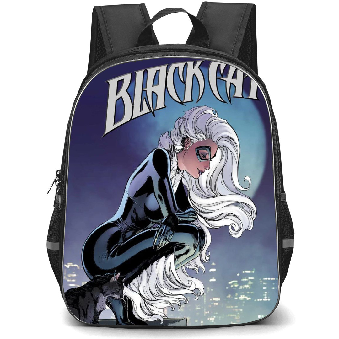 Black Cat Felicia Hardy Backpack StudentPack - Black Cat Felicia Hardy Logo Sitting Comic Art