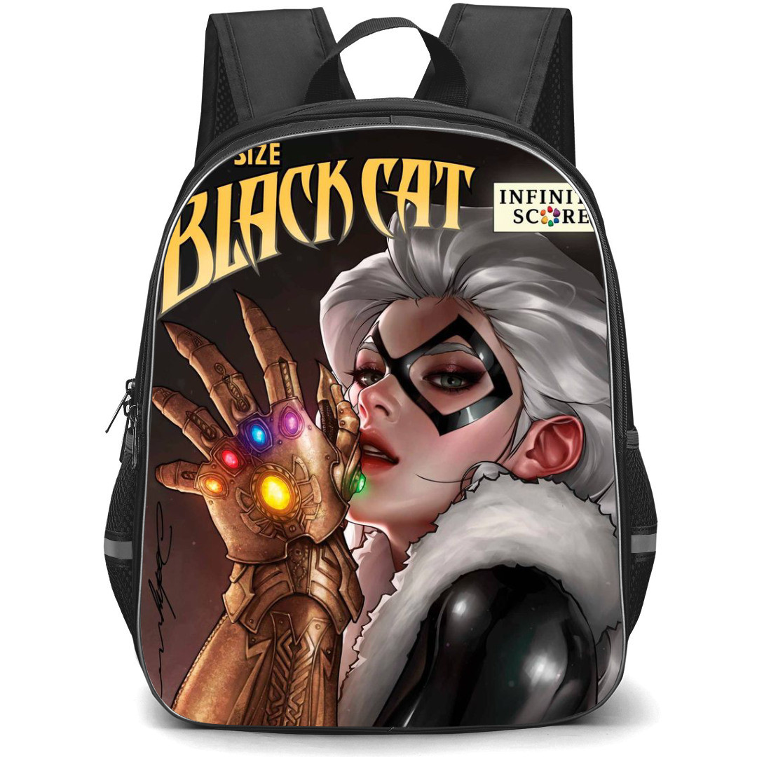 Black Cat Felicia Hardy Backpack StudentPack - Black Cat Felicia Hardy Wearing Infinity Gauntlet Comic Art