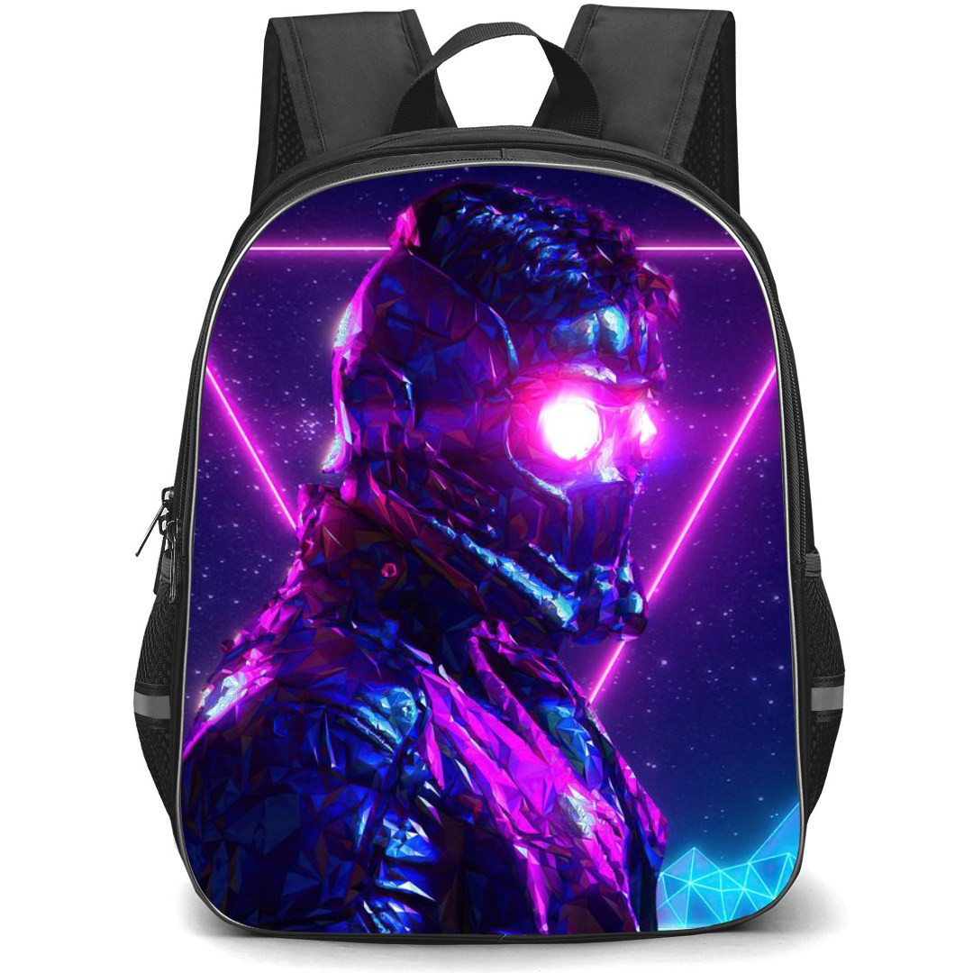 Marvel Guardians Of The Galaxy Star Lord Backpack StudentPack - Star Lord Side View Neon Background