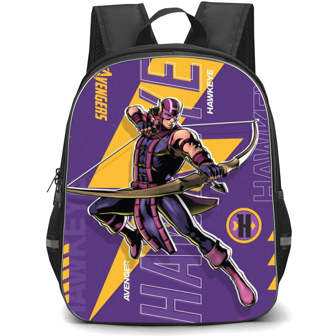 Marvel Hawkeye Backpack StudentPack - Hawkeye Attacking Purple and Yellow Poster