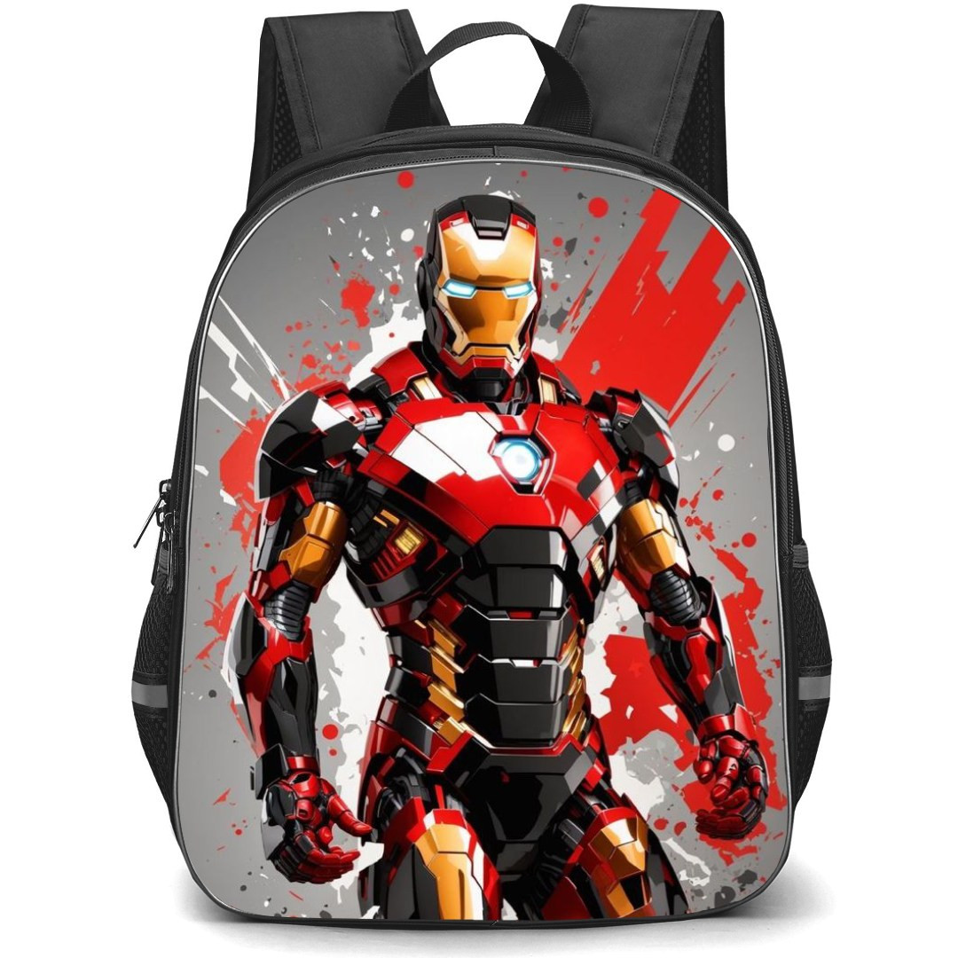 Marvel Iron Man Backpack StudentPack - Iron Man Black Suit Vector Art