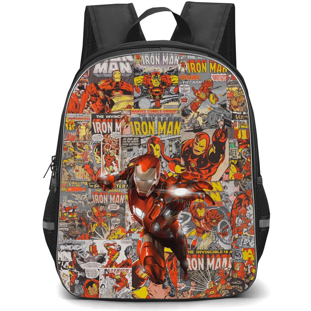 Marvel Iron Man Backpack StudentPack - Iron Man Comic Collage