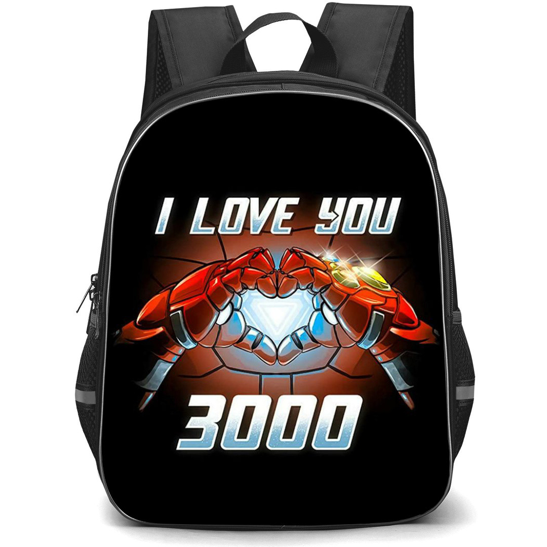 Marvel Iron Man Backpack StudentPack - Iron Man I Love You 3000 Heart Hand Sign