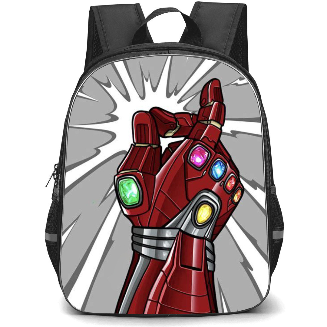 Marvel Iron Man Backpack StudentPack - Iron Man Snapping Finger Cartoon Art