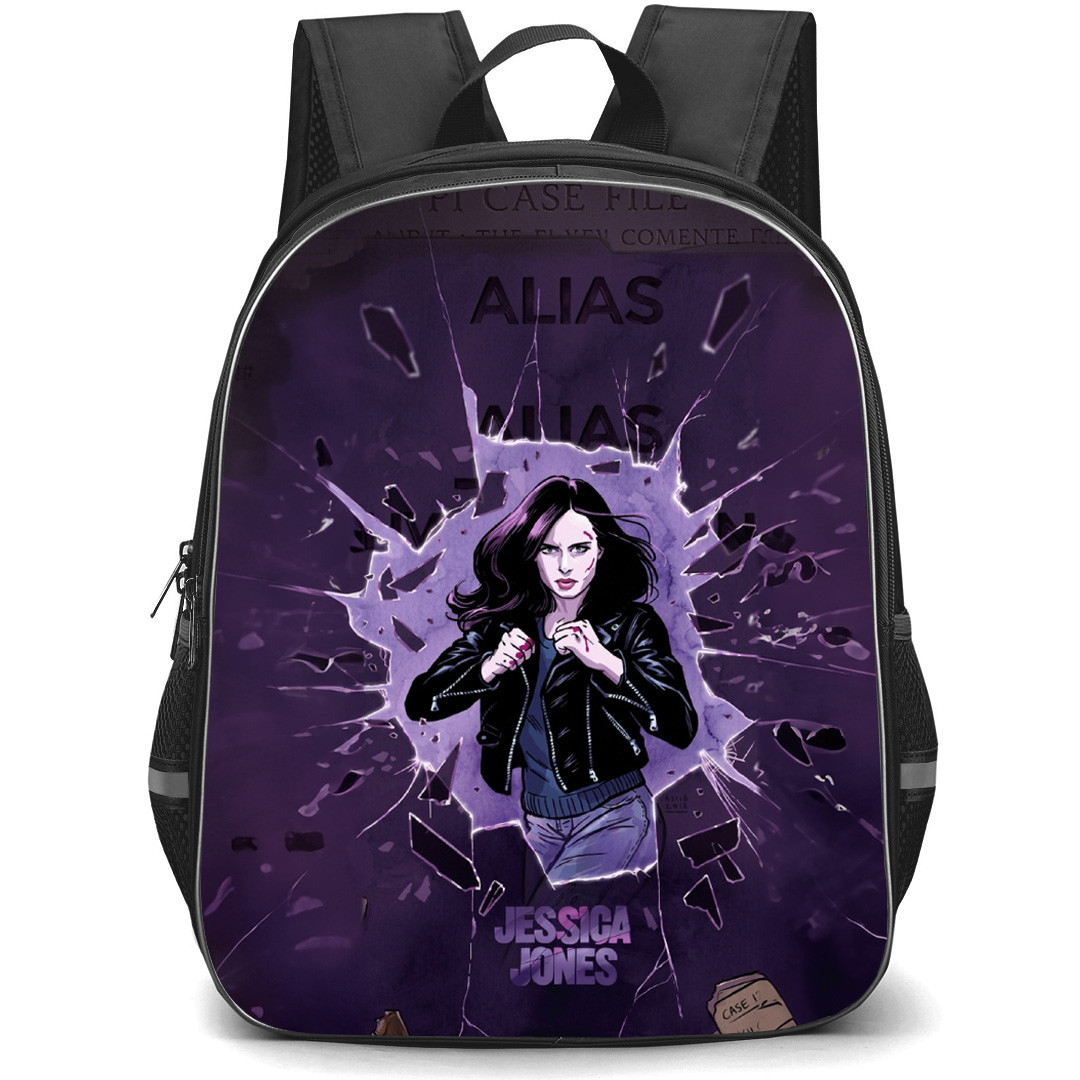 Jessica Jones Backpack School Bag StudentPack - Jessica Jones Fighting Stance Cartoon Art Poster