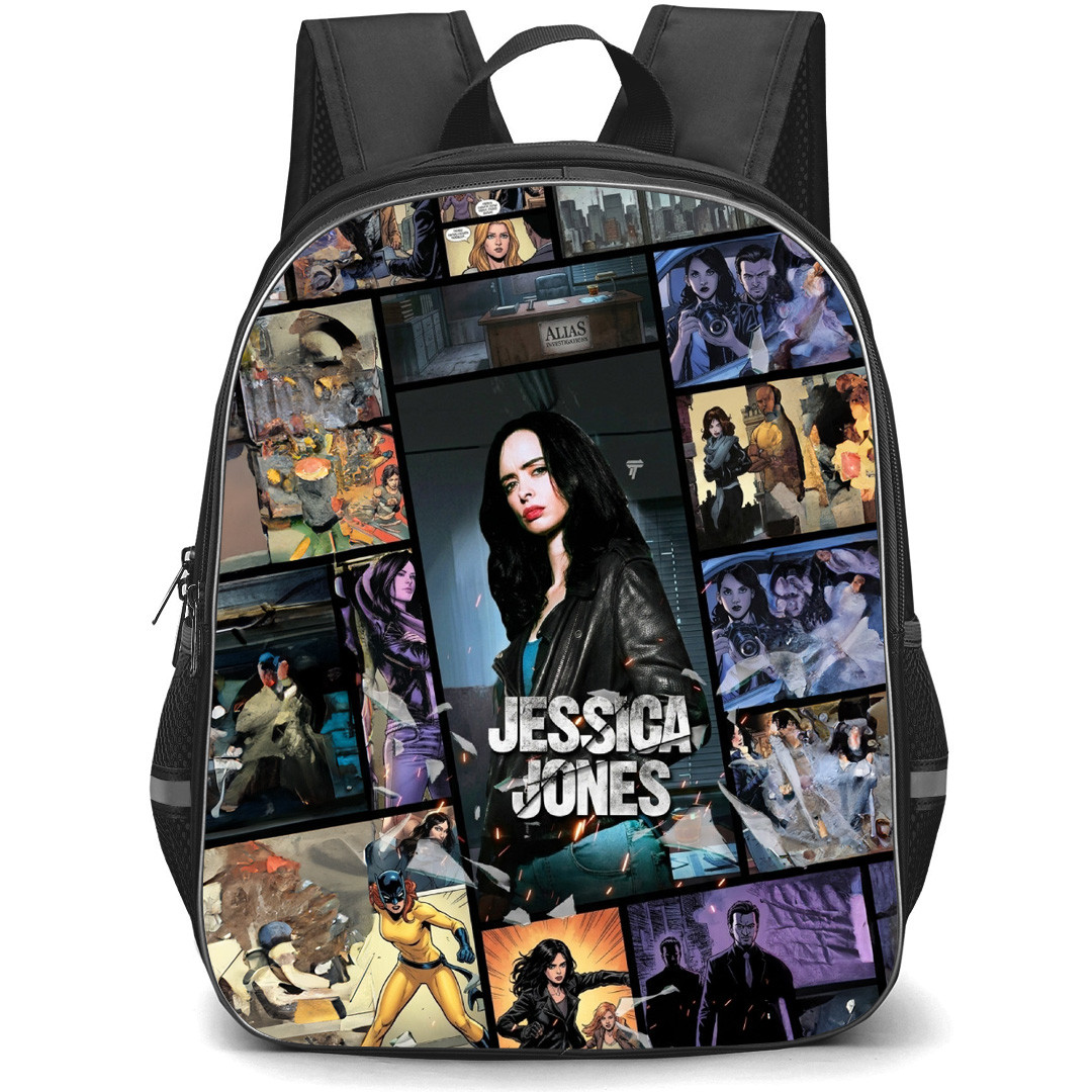 Jessica Jones Backpack School Bag StudentPack - Jessica Jones Fierce Portrait Poster Comic Background