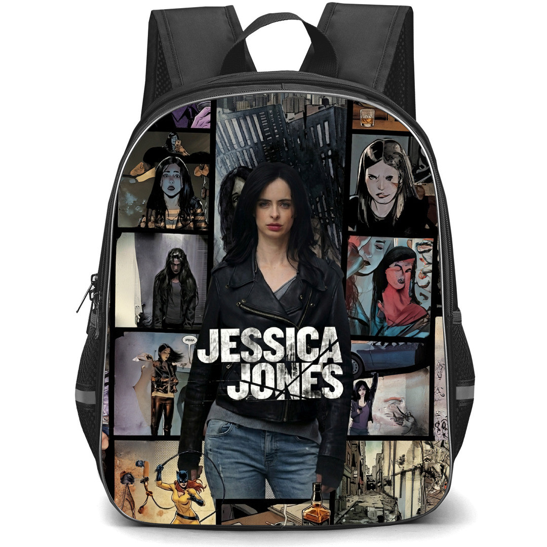 Jessica Jones Backpack School Bag StudentPack - Jessica Jones Portrait Series Collage Comic Background