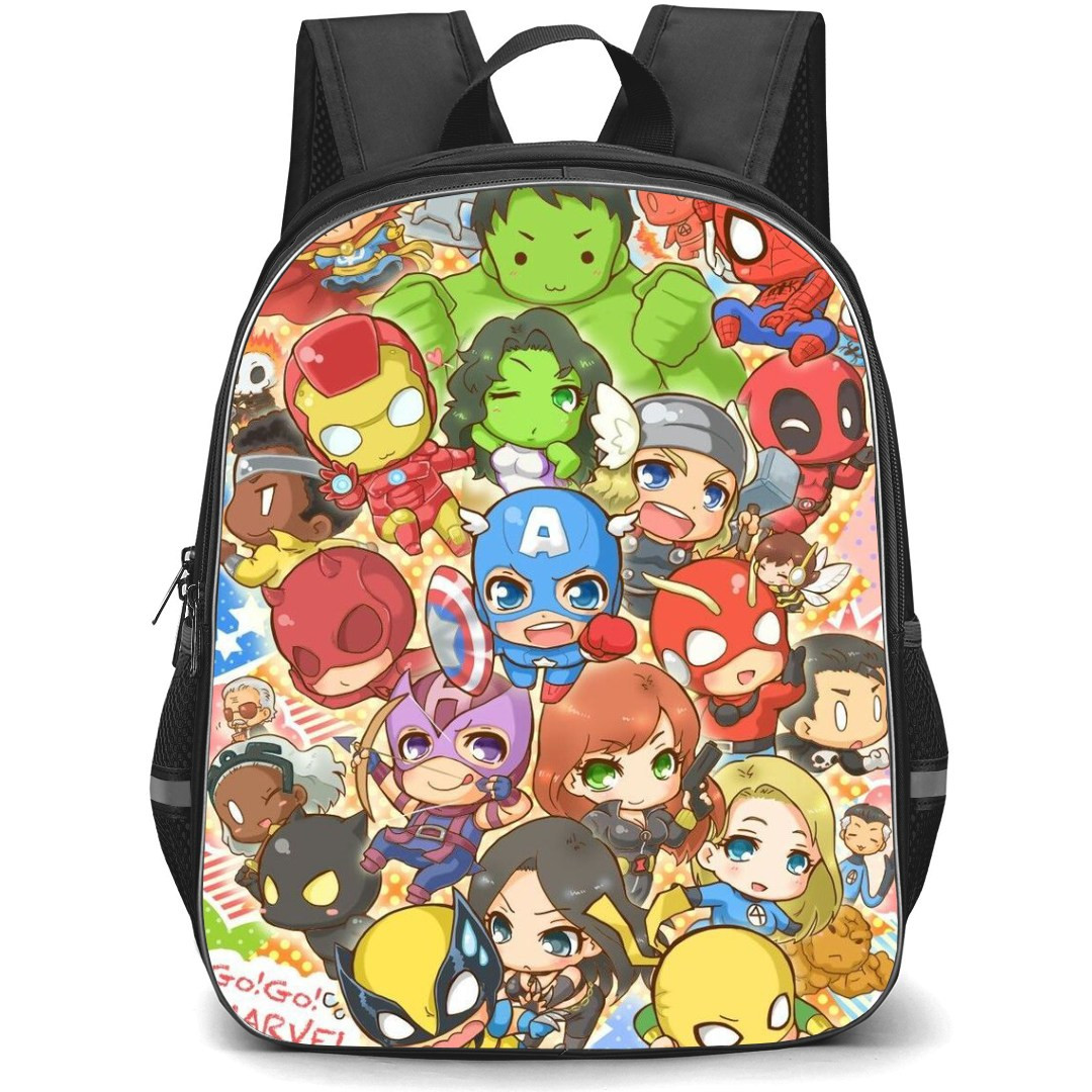 Marvel Backpack StudentPack - Marvel Heroes Chibi Art Poster