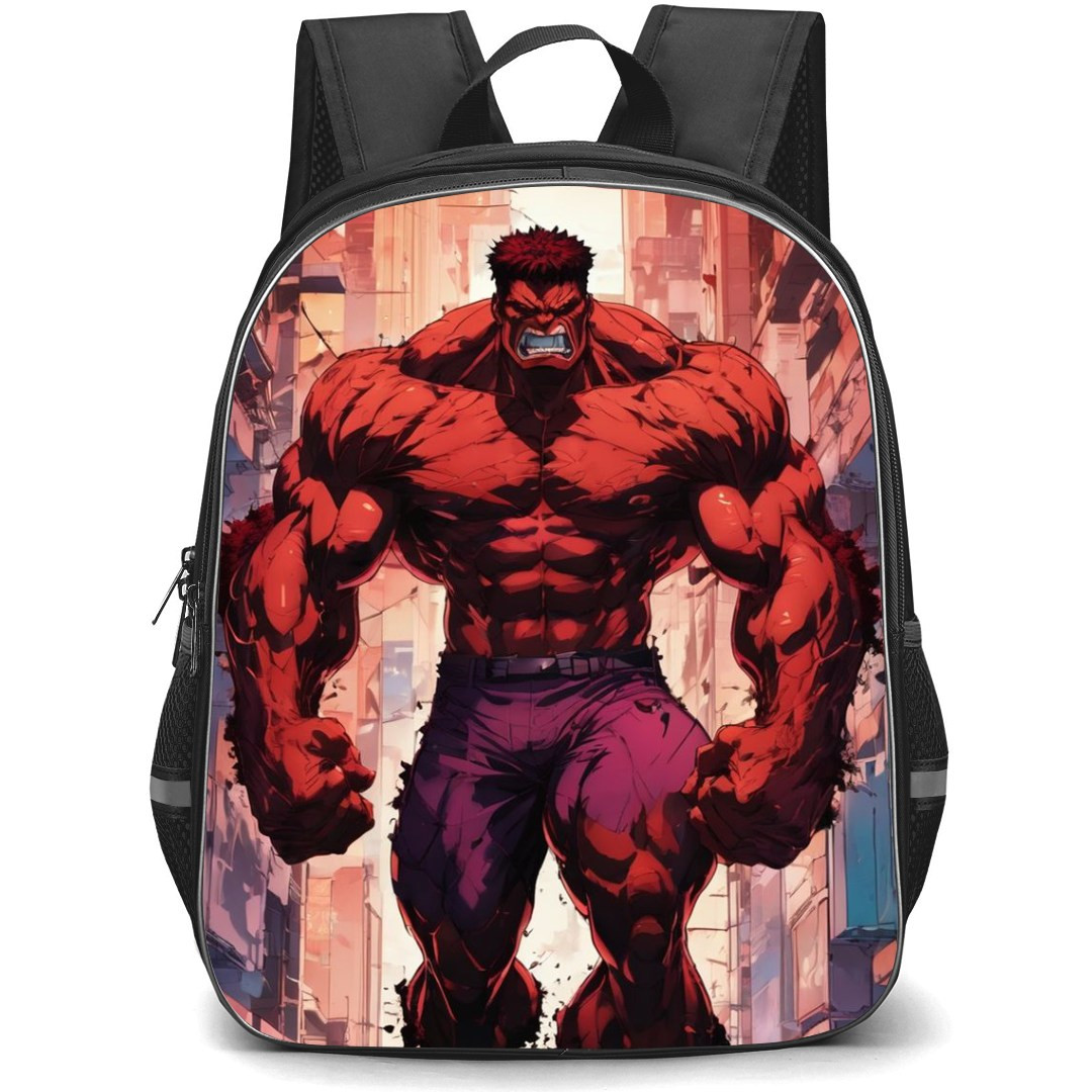 Marvel Hulk Backpack StudentPack - Red Hulk Rage Mode Illustration
