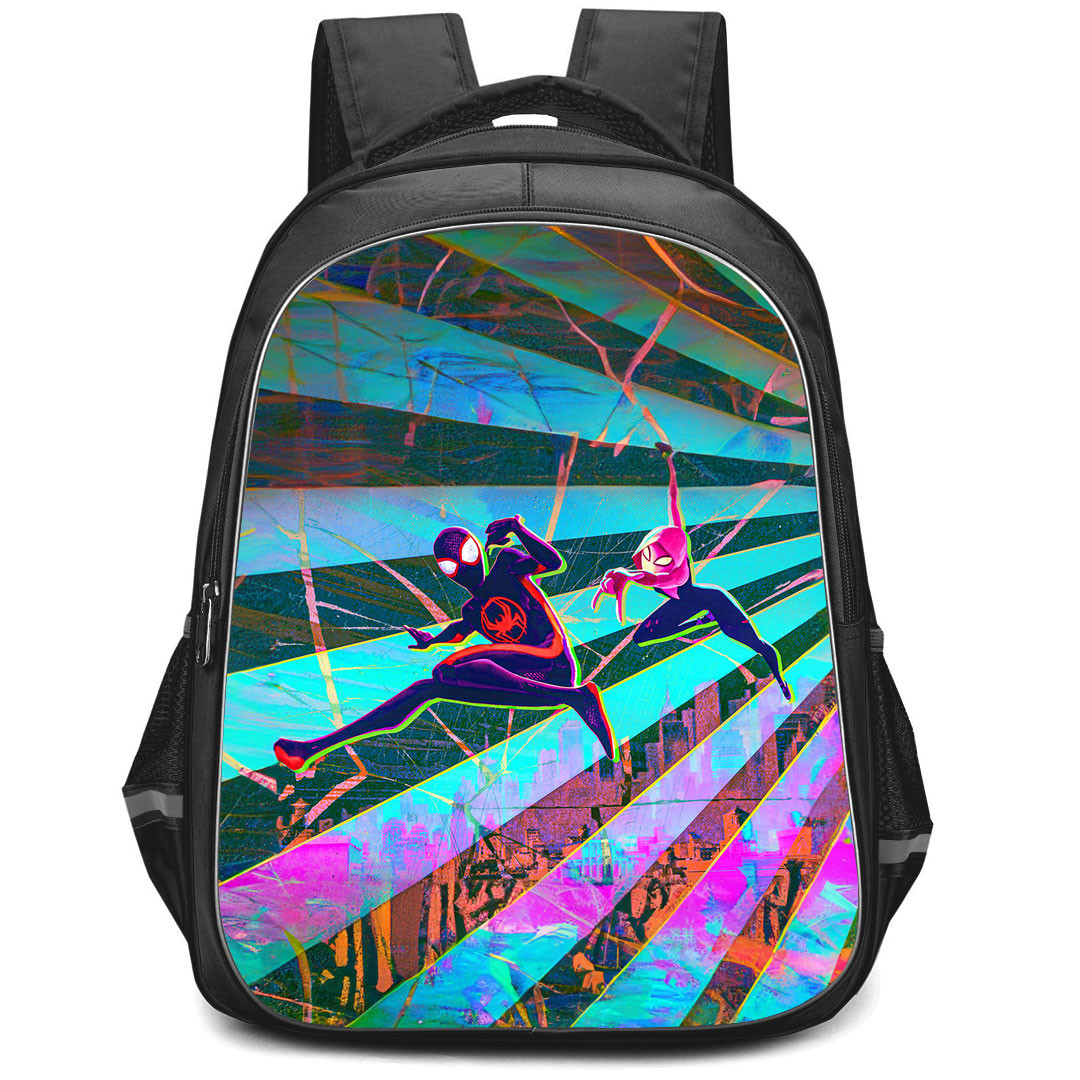Spider Man Across The Spider Verse Backpack StudentPack - Across The Spider Verse Miles And Gwen Flying